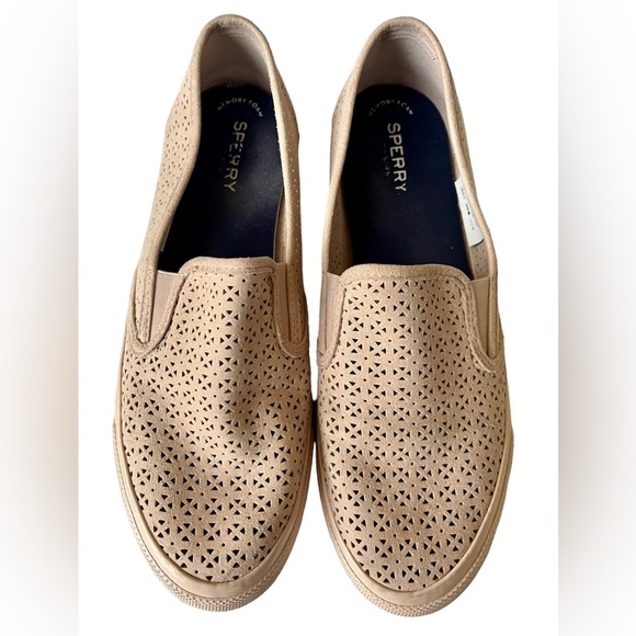 Sperry Pink Leather Slip On Shoes Size 10 - Picture 2 of 4